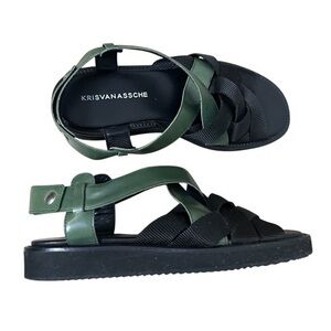 Kris Van Assche Green and Black Sandals 42 (9 Mens)